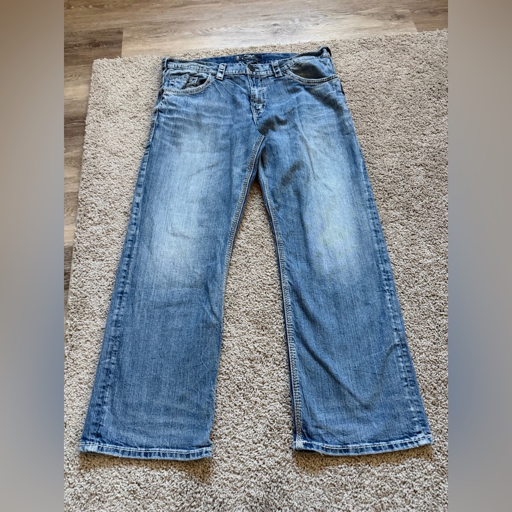 Silver Jeans Relaxed Fit Light Blue Denim Gordie Fit 38/30